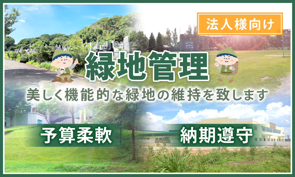 富澤造園では、伐採・剪定業務に加え、群馬エリアを中心とした「緑地メンテナンス(植栽管理)」に力を入れています。